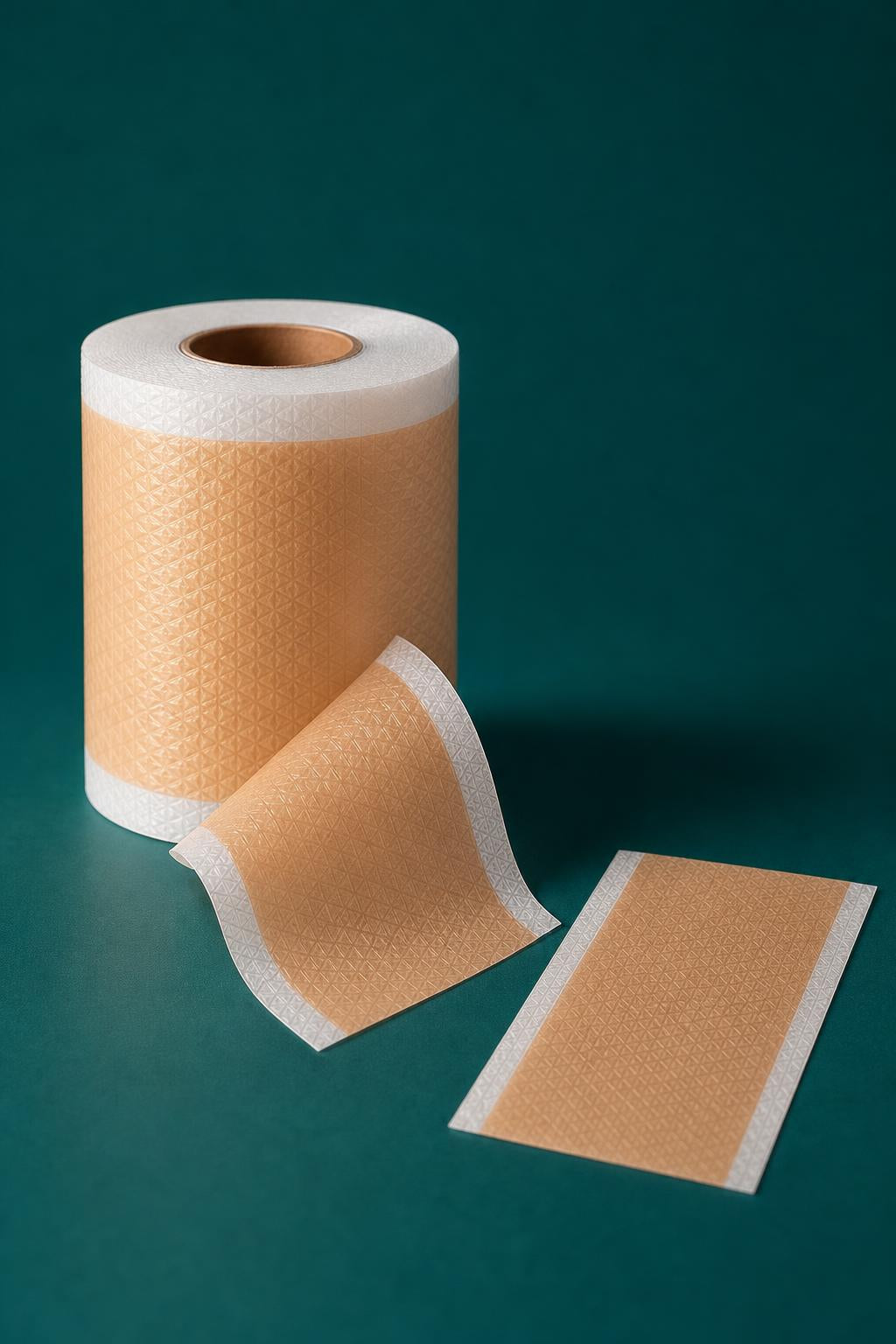 Rollo de cinta de silicona con un trozo recortado